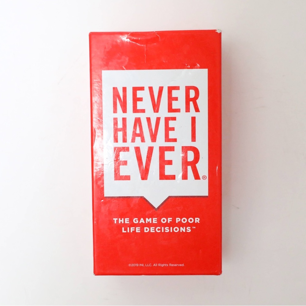 Never Have I Ever The Game of Poor Life Decisions Drinking Game 17+ Adult cards